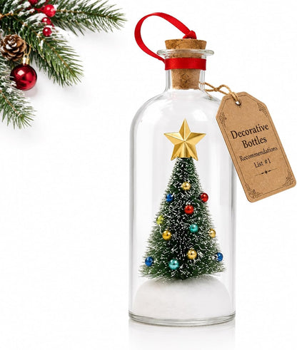 Christmas Message in a Bottle, Recordable Voice Glass Tree Ornament Sentimental Gift Forever Recording Holiday Sound Audio Souvenir Meaningful Keepsake Special Decorative Home Kids