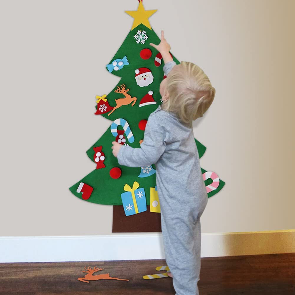 Aytai DIY Felt Christmas Tree for Toddlers, Hanging Christmas Decorations