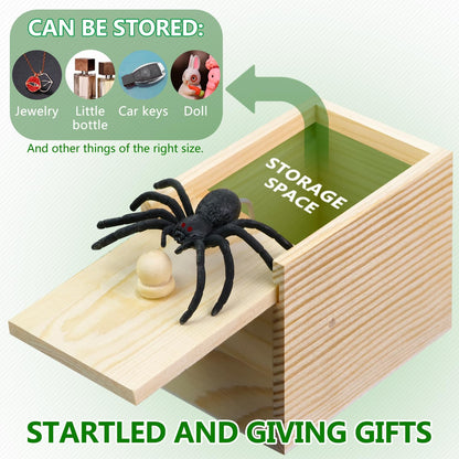 Surprise Spider Prank Box，Handcrafted Spider in a Box Stocking Stuffers,New Year'S Surprise Toy and Gag Gift Practical Joke for Adults Men Women Birthday