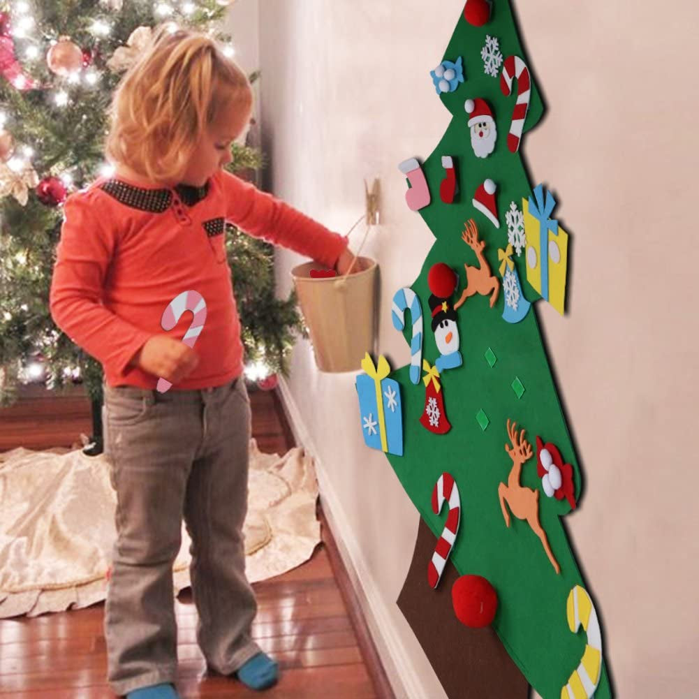 Aytai DIY Felt Christmas Tree for Toddlers, Hanging Christmas Decorations