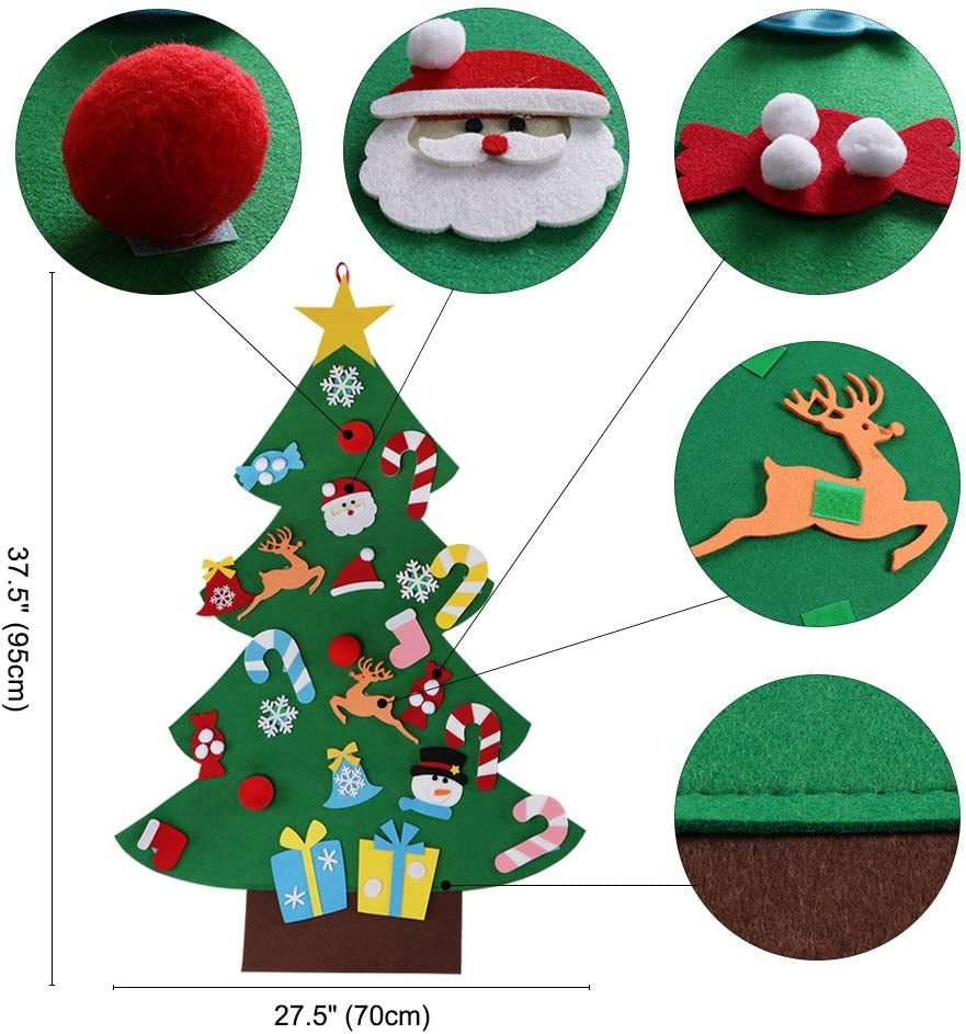 Aytai DIY Felt Christmas Tree for Toddlers, Hanging Christmas Decorations
